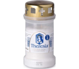 Bolsius Theresia cemetery candle with lid cast white, burning time 50 hours 170 g