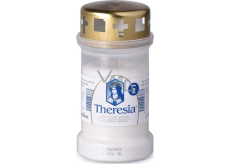 Bolsius Theresia cemetery candle with lid cast white, burning time 50 hours 170 g