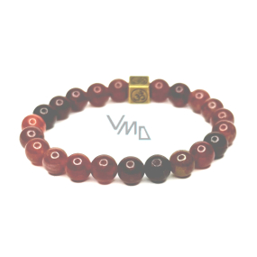 Tourmaline with royal mantra Ohm bracelet elastic natural stone, ball 8 mm / 16-17 cm, guardian of good mood