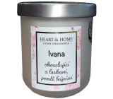 Heart & Home Fresh linen soy scented candle with the name Ivana 110 g