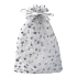 White organza bag with stars and glitter 15 x 22 cm 1 piece