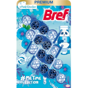 Bref Color Me Time Edition eMail Checker WC block for hygienic cleanliness and freshness of your toilet, colours water blue 4 x 50 g