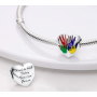 Sterling silver 925 Heart prints - family - today, tomorrow and forever, bead on bracelet family