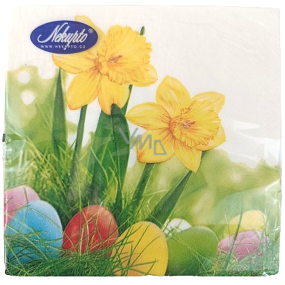 Nekupto Paper napkins 3 layers 33 x 33 cm 20 pieces Easter - daffodils and eggs