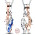 Charm Sterling silver 925 Feather Pendant 2in1, animal bracelet pendant