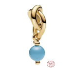 Charm Sterling Silver 925 Intertwined Eternity Circle Blue Pearl, Bracelet Pendant Symbol December