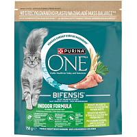 Purina ONE Bifensis Indoor Turkey and Grain Dry Cat Food 750g