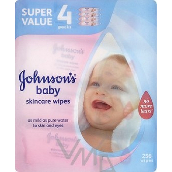 Johnsons Baby Wipes Skincare Wipes 256 pieces