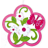 Flower carved pink, for hanging 18 cm