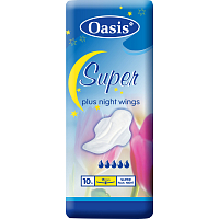 Oasis Super Plus Night Wings women's pads, 10 pcs
