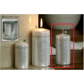 Lima Hearts candle white cylinder 60 x 120 mm 1 piece