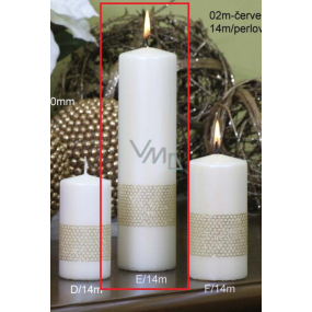 Lima Ribbon pearl candle - gold cylinder 60 x 220 mm 1 piece