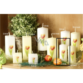 Lima Flower Tulip scented candle white with decal tulip cylinder 40 x 90 mm 1 piece
