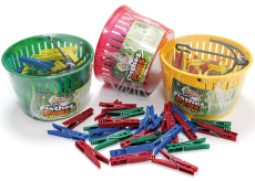 Cleanex Plastic clothes pegs 50 pieces + basket