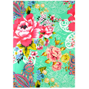 Ditipo Gift wrapping paper 70 x 200 cm green, colorful flowers