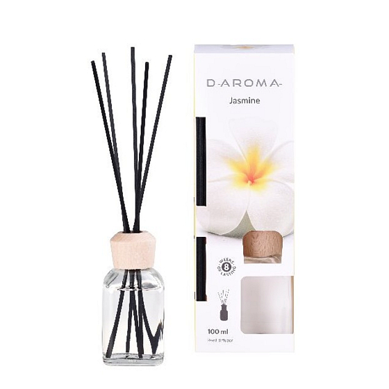 D-Aroma- Jasmine - Jasmine aroma diffuser with sticks for gradual release of fragrance 100 ml