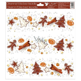 Window foil without glue 30 x 33.5 cm gingerbread Three strips