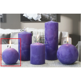 Lima Ice candle purple ball 80 mm 1 piece