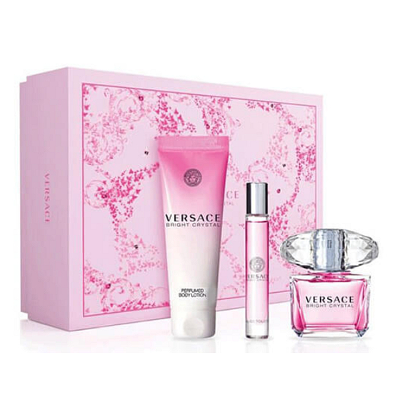 Versace Bright Crystal eau de toilette for women 90 ml + shower gel 150 ml + eau de toilette 10 ml, gift set