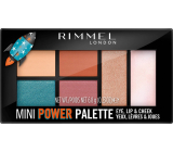 Rimmel London Mini Power Palette eyeshadow, lips and face palette 004 Pioneer 6.8 g