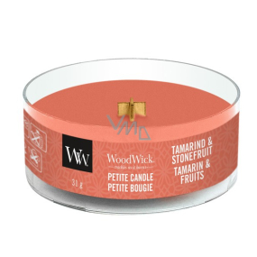 WoodWick Tamarind & Stonefruit - Tamarind and stone scented candle with wooden wick petite 31 g