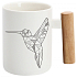 Albi Mug with wooden handle Hummingbird, white 350 ml