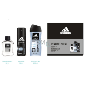 Adidas Dynamic Pulse aftershave 50 ml + 3 in 1 shower gel for body and hair 250 ml + deodorant spray 150 ml, cosmetic set