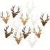 Antlers wooden white-brown-natural 4 cm 12 pieces