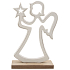 Wooden angel standing white 17 cm