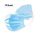 Veil 3 layers protective medical non-woven disposable, low breathing resistance 10 pieces blue TYPE IIR