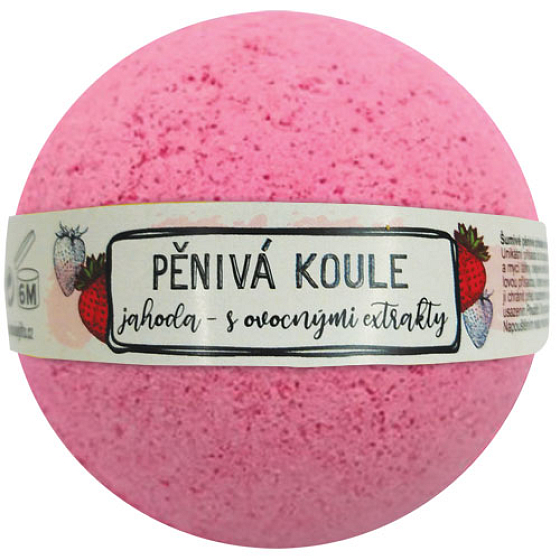 Bohemia Gifts Strawberry with fruit extracts sparkling foamy ball 100 g