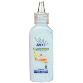 Amos Paints for glass with confetti 3. Blue 22 ml