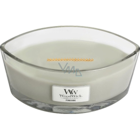 WoodWick Fireside - Fire in the fireplace scented candle with wooden wide wick and lid glass boat 453 g