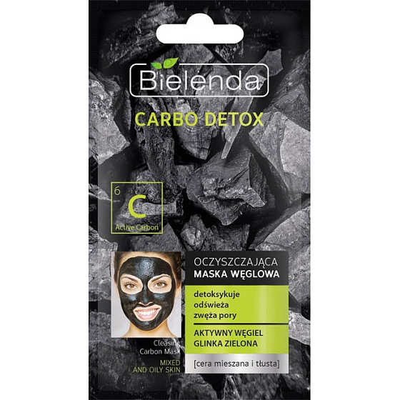 Bielenda Carbo Detox Cleansing and Detoxifying Mask for Combination to Oily Skin 8 g