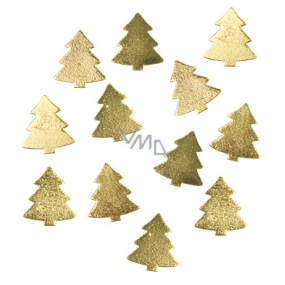 Wooden trees gold 3 cm 12 pieces