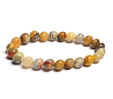 Agate crazy bracelet elastic natural stone, ball 8 mm / 16-17 cm, brings success to life