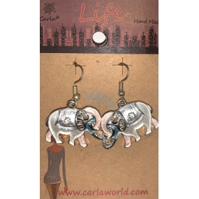 Albi Jewellery earrings Elephants symbol of happiness 1 pair