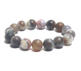 Agate Botswana grey matte bracelet elastic natural stone, ball 10 mm / 16-17 cm, brings success to life