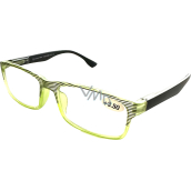 Berkeley Reading dioptric glasses +3,5 plastic green, black stripes 1 piece MC2248