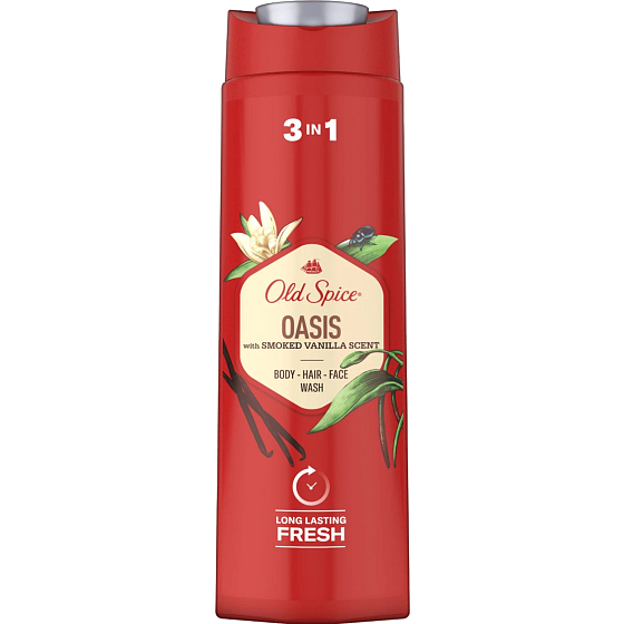Old Spice Oasis 3in1 shower gel for face, body and shampoo for men 400 ml