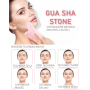 Quartz Gua Sha 5 x 8 cm + massage roller 14 x 5,5 cm reduces wrinkles, swelling, improves skin elasticity, set