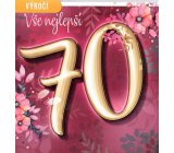 Nekupto card 70 years anniversary 150 x 150 mm Happy Birthday purple