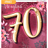 Nekupto card 70 years anniversary 150 x 150 mm Happy Birthday purple