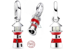 Charm Sterling silver 925 Lighthouse glow in the dark, bracelet pendant symbol