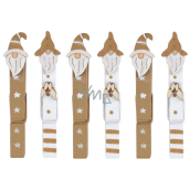 Santa Claus with beard on a pin 8,5 cm 6 pieces