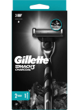 Gillette Mach3 Charcoal shaving shaver + replacement heads 2 pieces for men