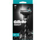 Gillette Mach3 Charcoal shaving shaver + replacement heads 2 pieces for men