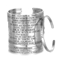 Stainless steel bracelet silver with engraving Be the change, open cuff, 4 mm