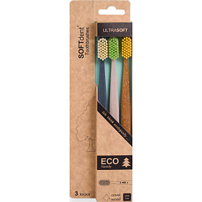 SOFTdent Eco toothbrush, extra soft, 3 pcs