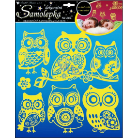 Wall stickers owls glowing in the dark 38 x 31 cm